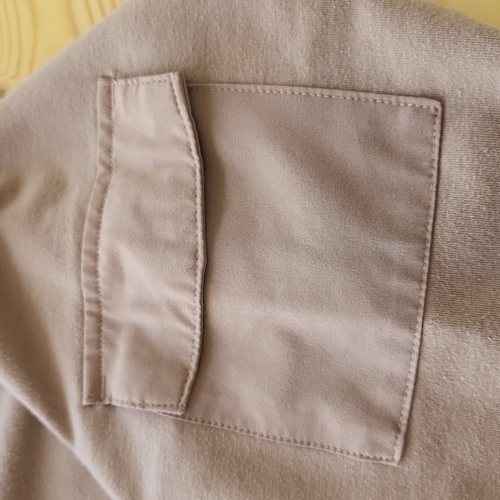 All In Motion French Terry Butter Wash Sweatshirt Mock Neck Taupe XXL - Picture 9 of 16